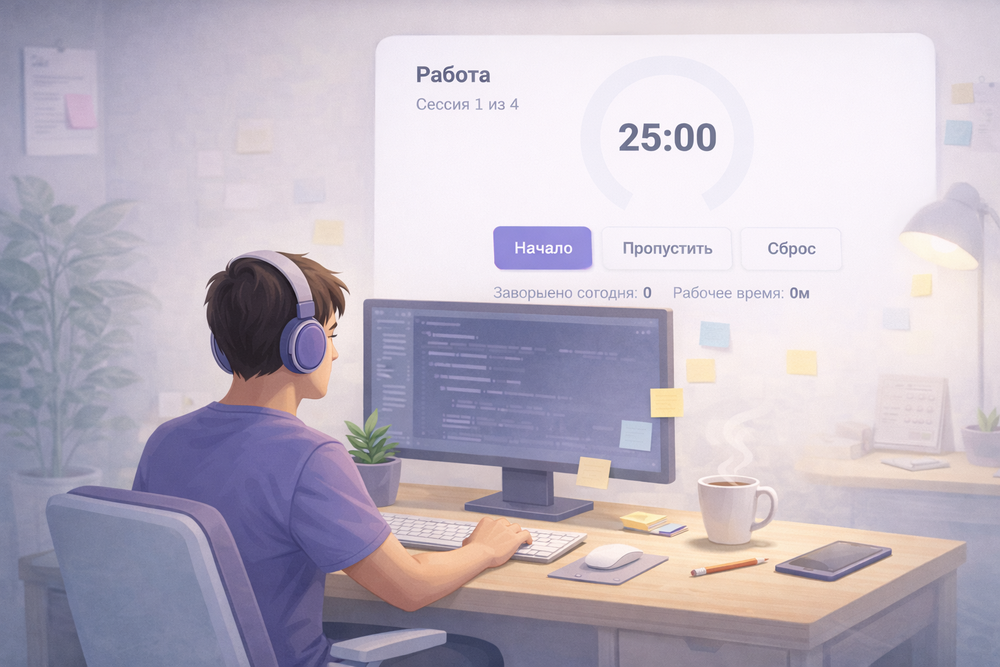 Помодоро таймер онлайн — техника Pomodoro для работы и учебы